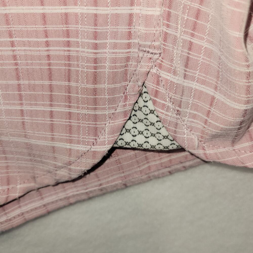Bruno Sueded Button Down Shirt Mens Large Pink Plaid Short Sleeve - Picture 4 of 8